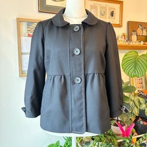 Vintage Juicy Couture Wool Blazer Womens 2 Black Velvet Ribbon Jacket Y2K